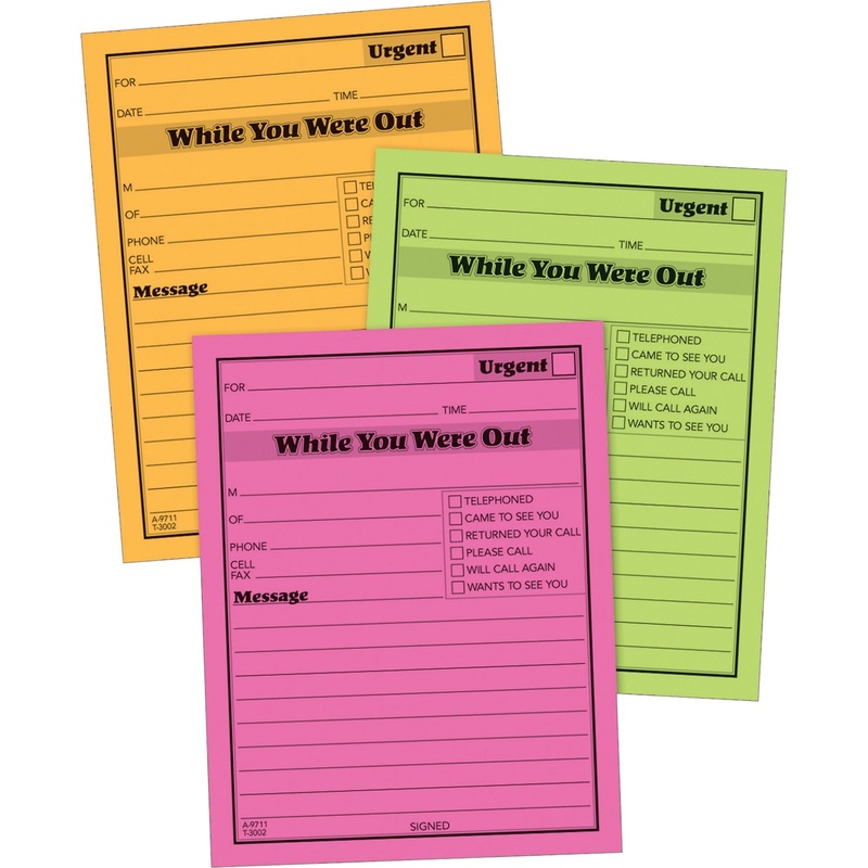 Adams Neon While You Were Out Message Pads – ABF9711NEON