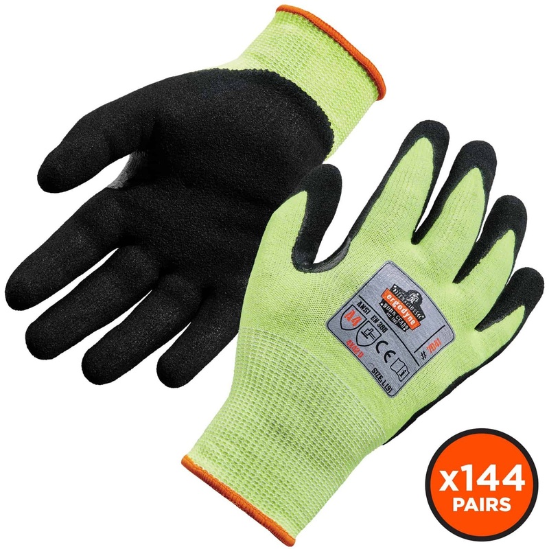 Ergodyne ProFlex 7041 Hi-Vis Nitrile-Coated Level 4 Cut Gloves – EGO17826