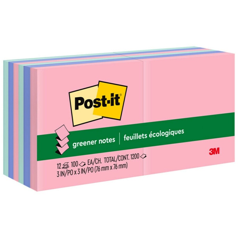 Post-it Greener Dispenser Notes – Sweet Sprinkles Color Collection – MMMR330RP12AP