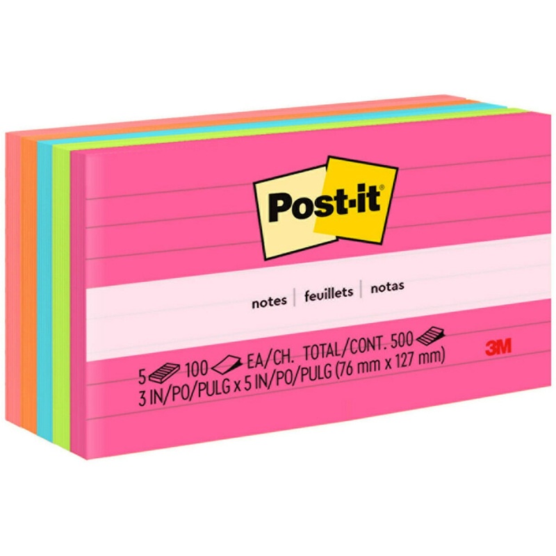 Post-it Notes Original Lined Notepads – Poptimistic Color Collection – MMM6355AN
