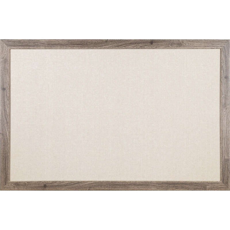 U Brands Linen Bulletin Board, 35 X 23 , Rustic Wood Frame – UBR4891U0001