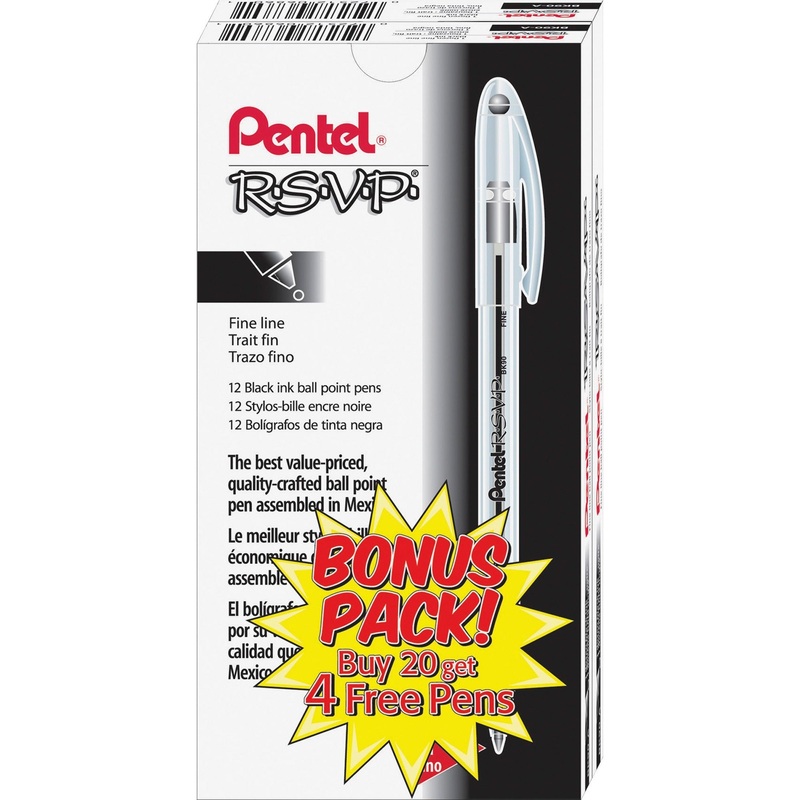 Pentel R.S.V.P. Ballpoint Stick Pens – PENBK90ASW2