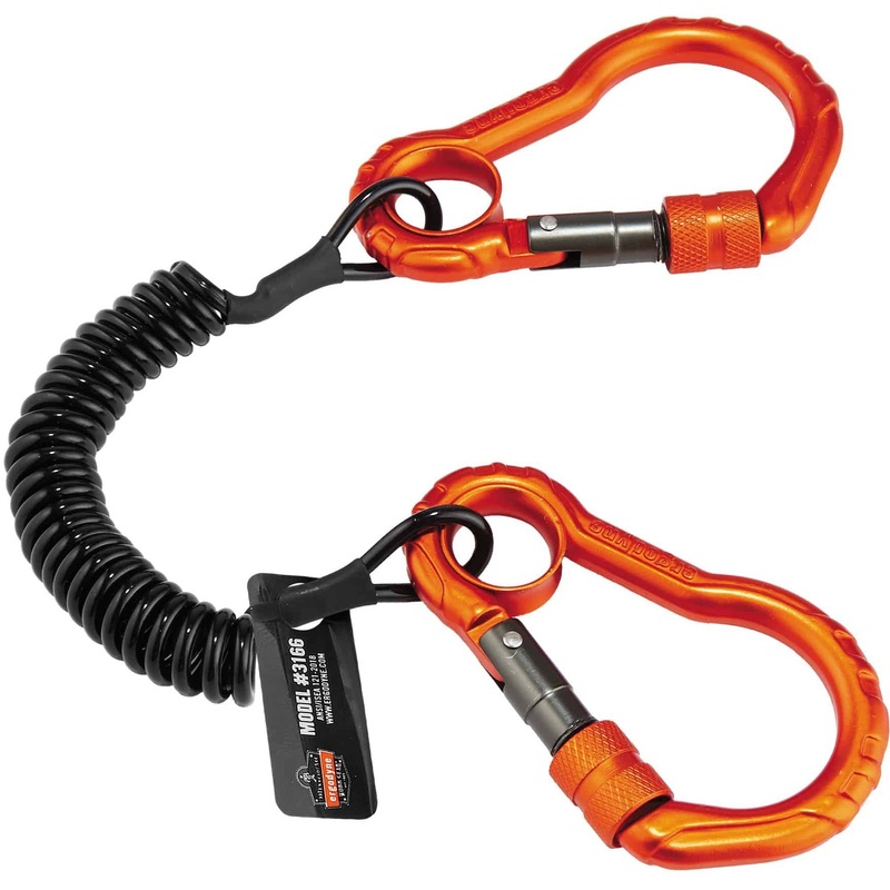 Squids 3166 Coil Tool Lanyard with Dual Carabiners – 2lbs / 0.9kg – EGO19162