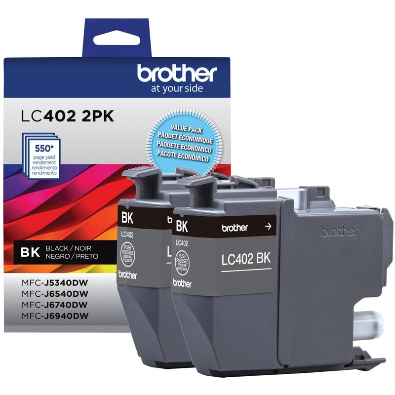 Brother Original High/Standard Yield Inkjet Ink Cartridge – Black – 2 Pack – BRTLC4022PKS