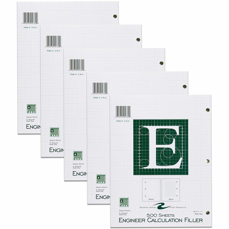 Roaring Spring 5×5 Graph Ruled Engineering Loose Leaf Filler Paper – ROA95782CS