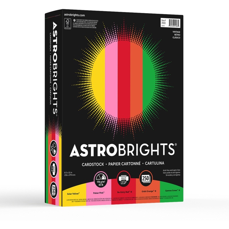 Astrobrights Colored Cardstock – Vintage 5-Color Assortment – WAU21003