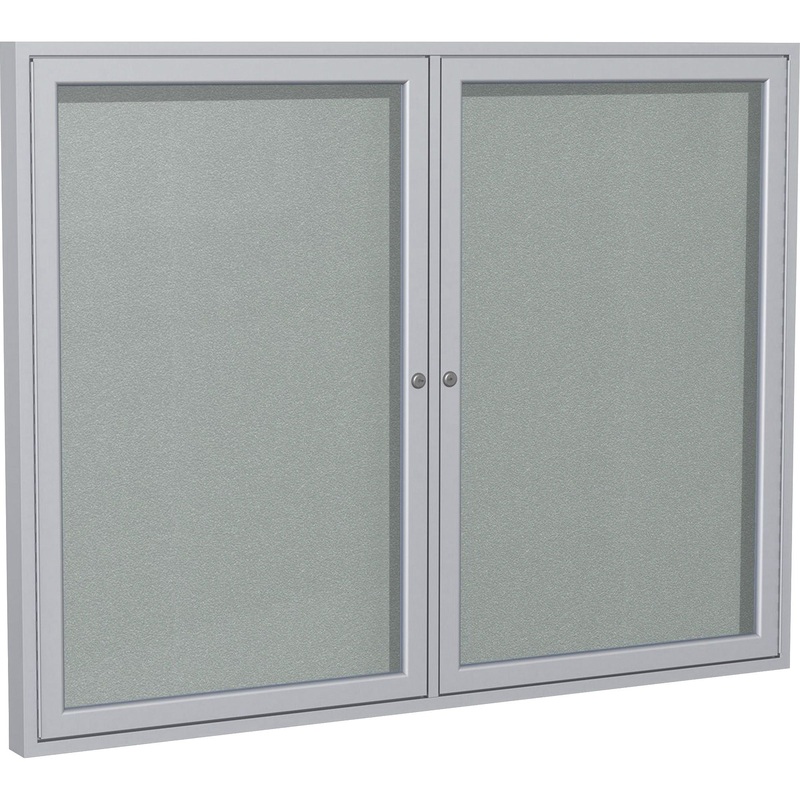 Ghent 2 Door Enclosed Vinyl Bulletin Board with Satin Frame – GHEPA24860VX193