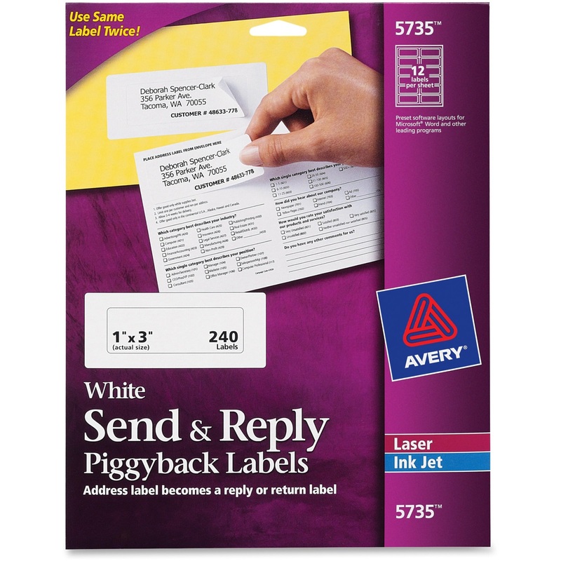 Avery Send & Reply Piggyback Labels – AVE5735