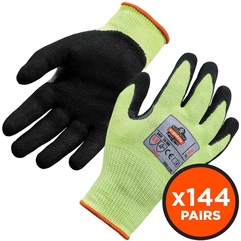 Ergodyne ProFlex 7041 Hi-Vis Nitrile-Coated Level 4 Cut Gloves – EGO17823