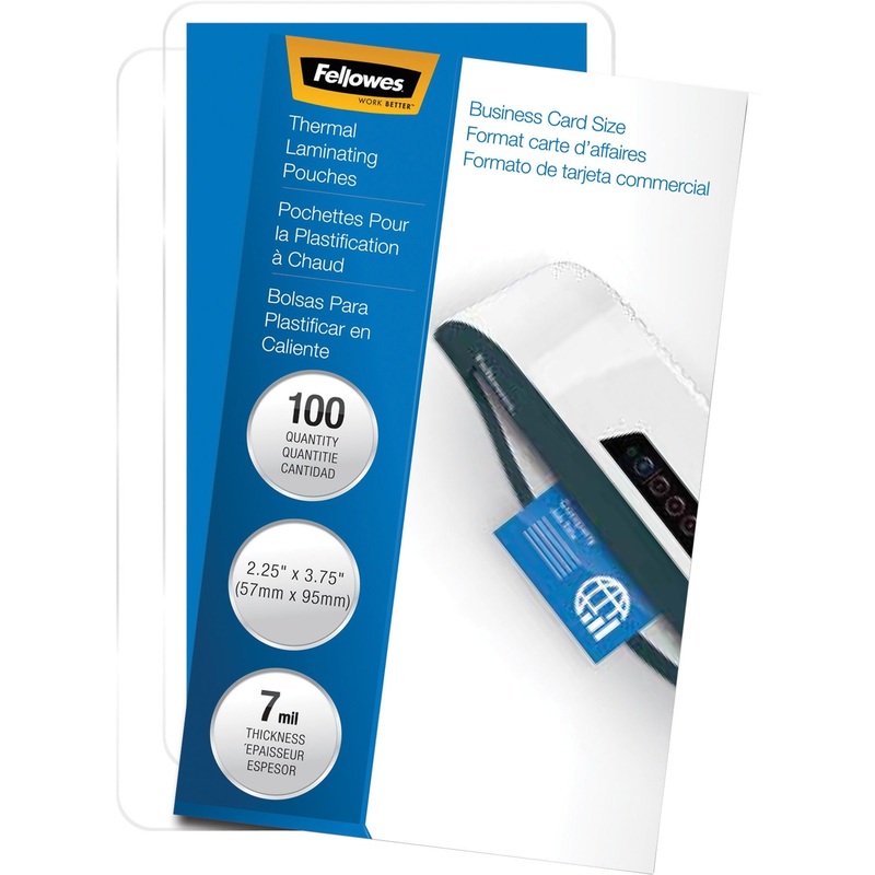 Fellowes Business Card Glossy Laminating Pouches – FEL52059