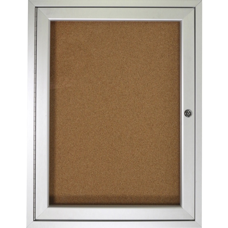 Ghent 1 Door Enclosed Natural Cork Bulletin Board with Satin Frame – GHEPA13630K