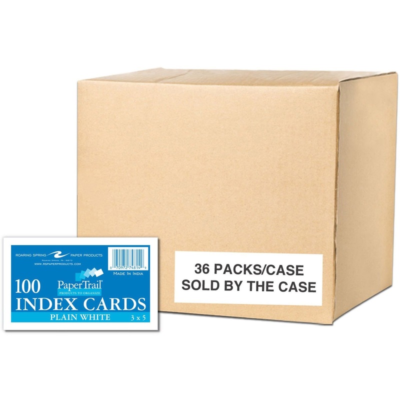 Roaring Spring PaperTrail Unruled Index Cards – ROA74814CS