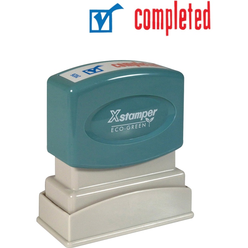Xstamper Red/Blue COMPLETED Title Stamp – XST2026
