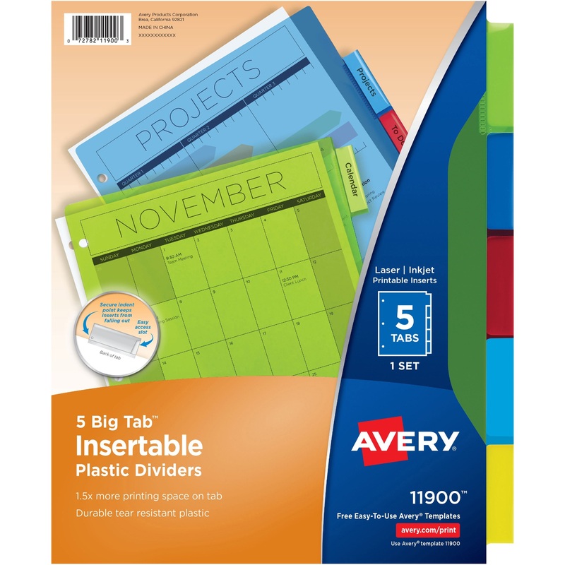 Avery Big Tab Insertable Plastic Dividers – AVE11900