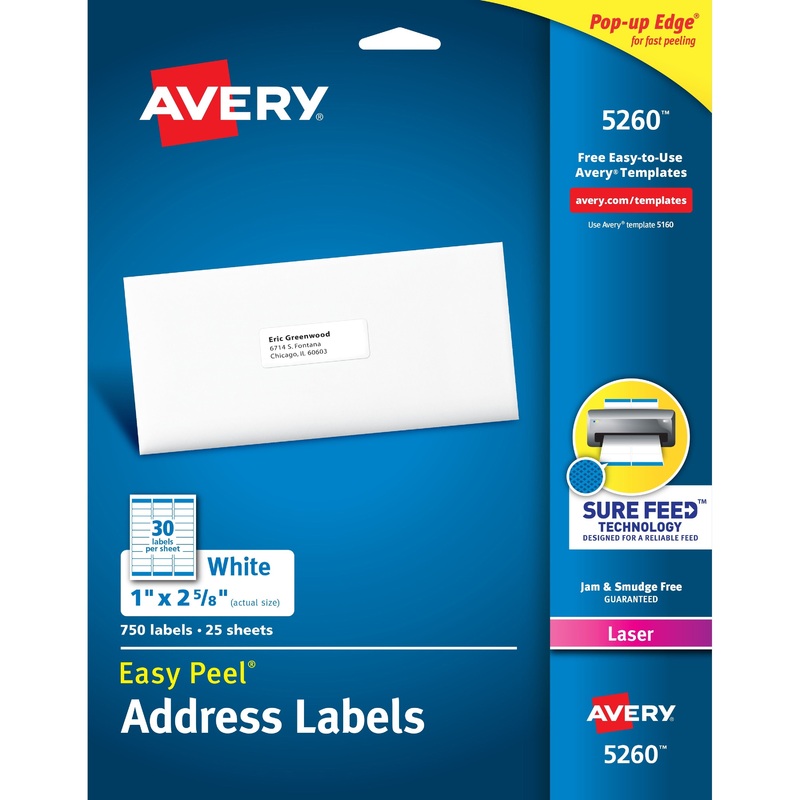 Avery Easy Peel Address Labels – AVE5260