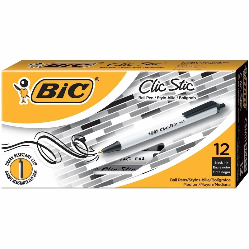 BIC Clic Stic Retractable Ballpoint Pens – BICCSM11BK