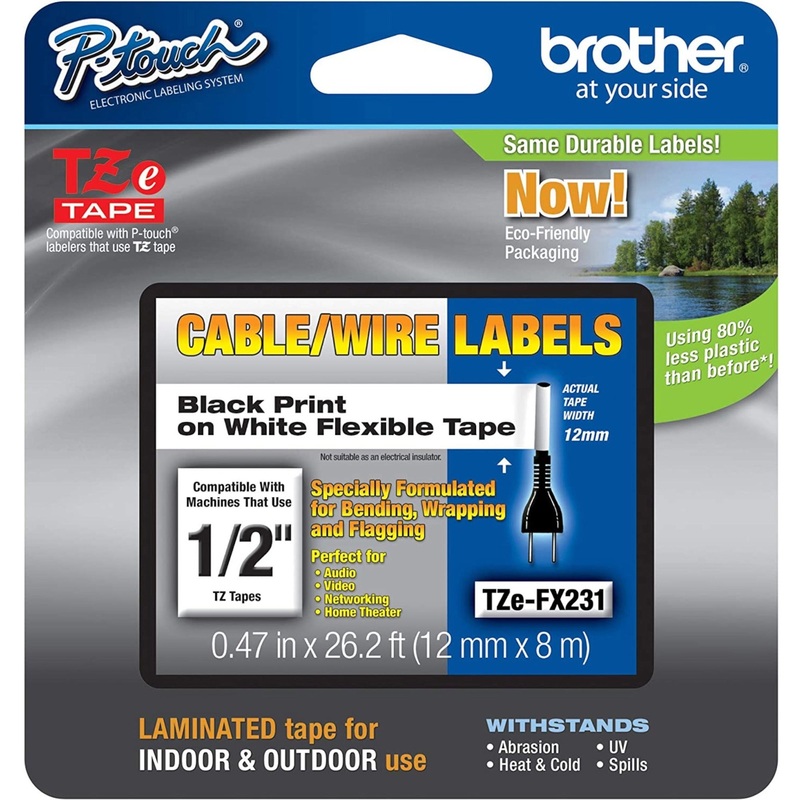 Brother Flexible Cable/Wire TZe ID Tape – BRTTZEFX231