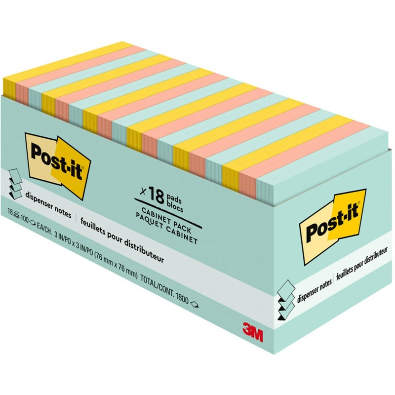 Post-it Dispenser Notes – Beachside Caf Color Collection – MMMR33018APCP