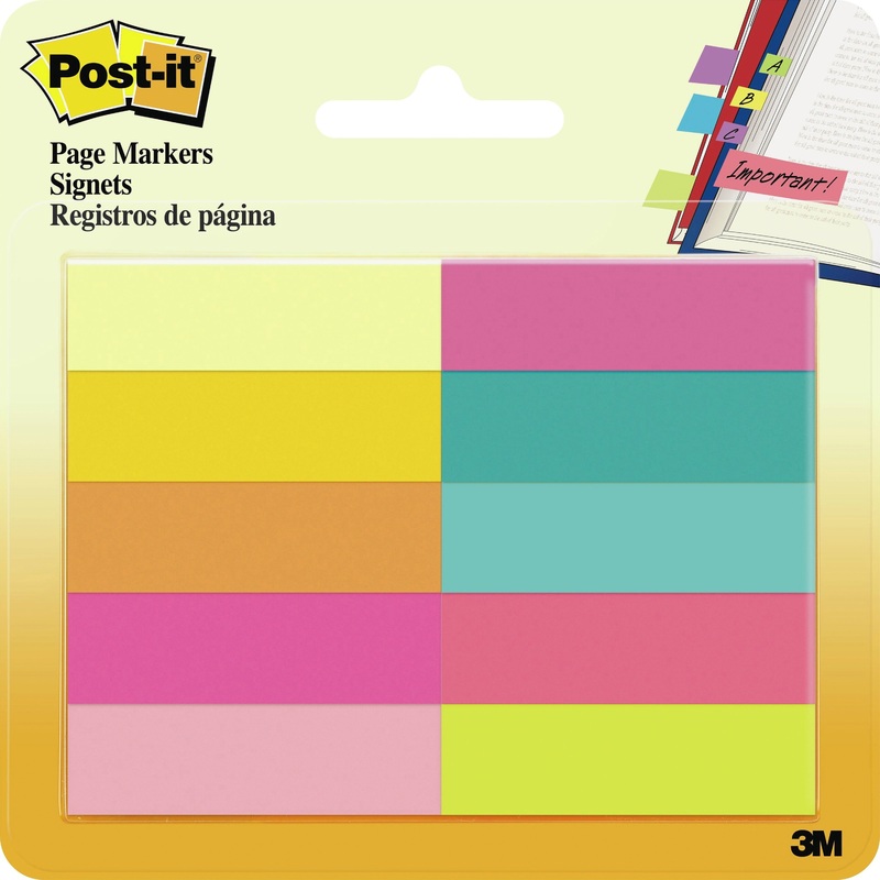 Post-it Page Markers – 1/2W – Bright Colors – MMM67010AB