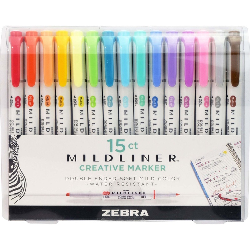 Zebra Pen Mildliner Double-ended Assorted Highlighter Set 15PK – ZEB78115