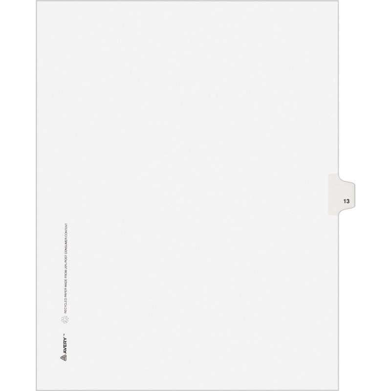Avery Individual Legal Exhibit Dividers – Avery Style – Unpunched – AVE11923