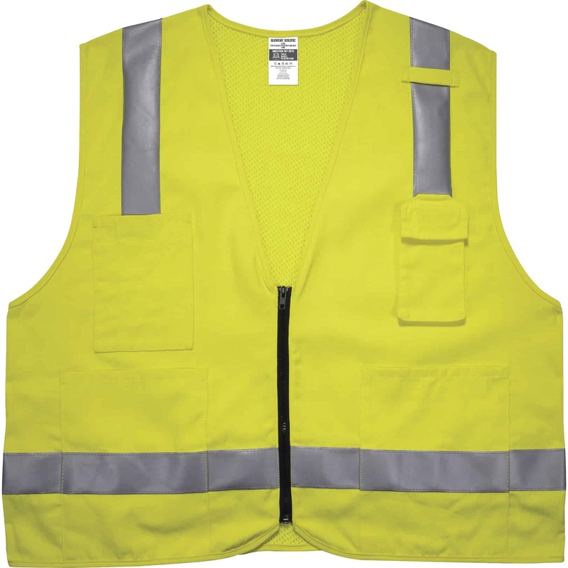 GloWear 8262FRZ Hi-Vis Flame-resistant Surveyor Vest – Class 2, NFPA 70E, Mesh – EGO21483
