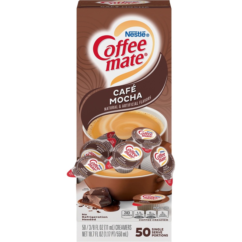 Coffee mate Caf Mocha Gluten-Free Liquid Creamer – Single-Serve Tubs – NES35115