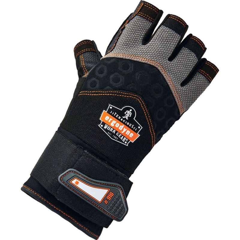 Ergodyne ProFlex 910 Half-Finger Impact Gloves + Wrist Support – EGO17714
