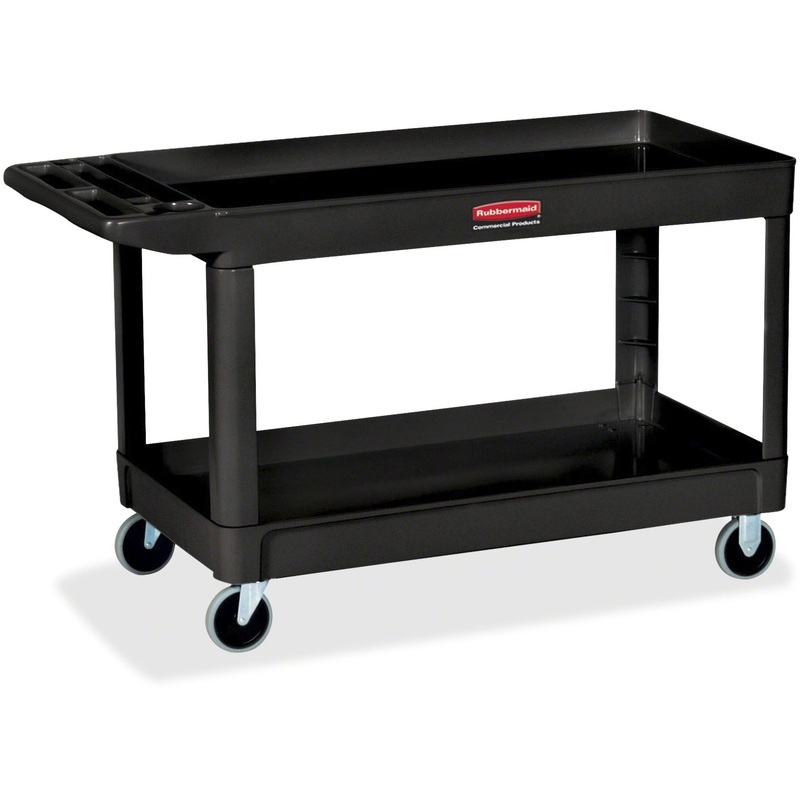 Rubbermaid Commercial 4 Casters 2-shelf Utility Cart – RCP9T6700BLA