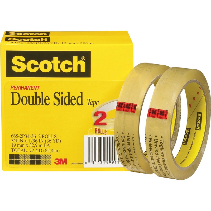 Scotch Permanent Double-Sided Tape – 3/4W – MMM6652P3436