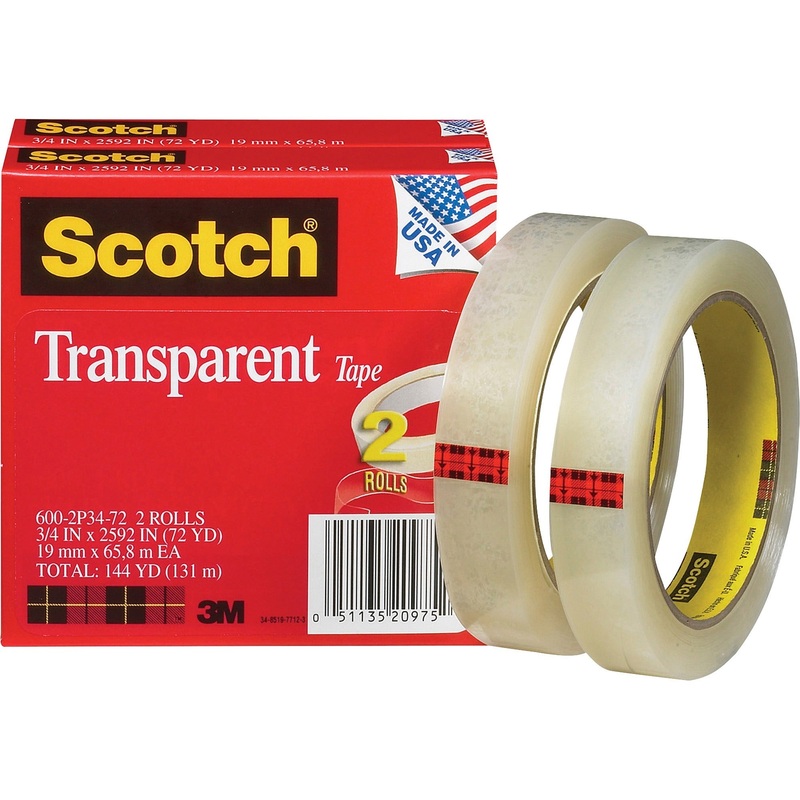 Scotch Transparent Tape – 3/4W – MMM6002P3472