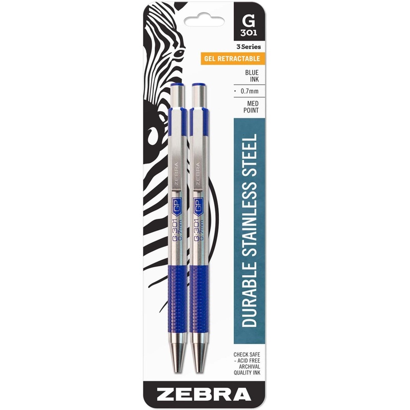 Zebra STEEL 3 Series G-301 Retractable Gel Pen – ZEB41322