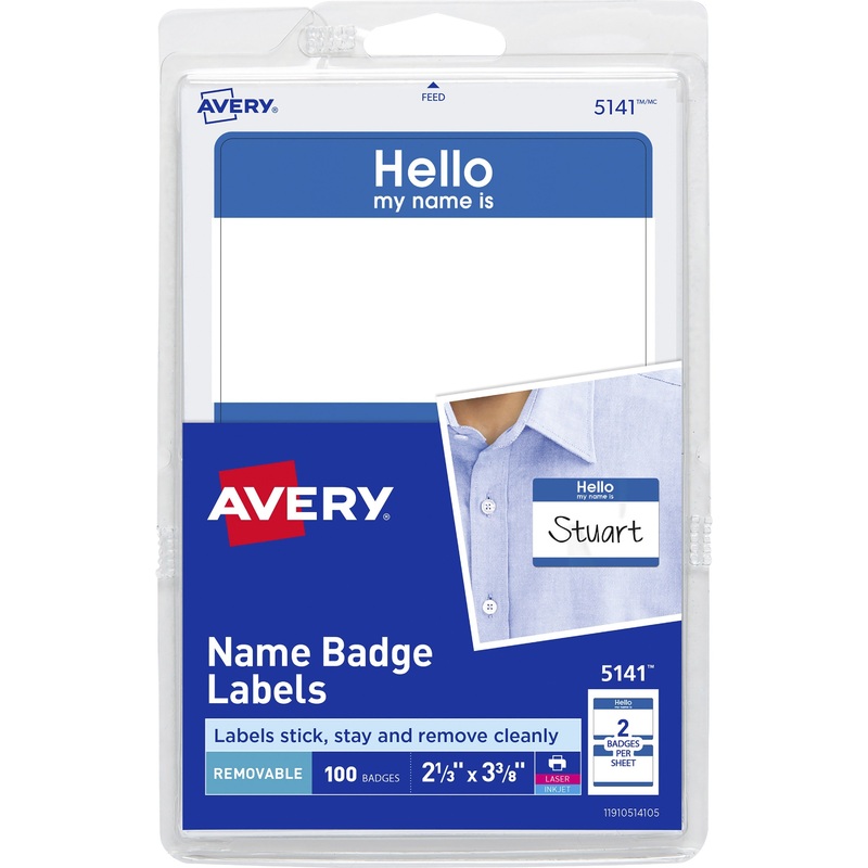 Avery Border Print/Write Hello Name Badges – AVE5141