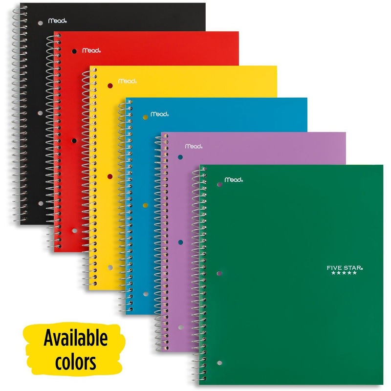 Five Star Wirebound Wide Rule 1-Subject Notebook – MEA05200