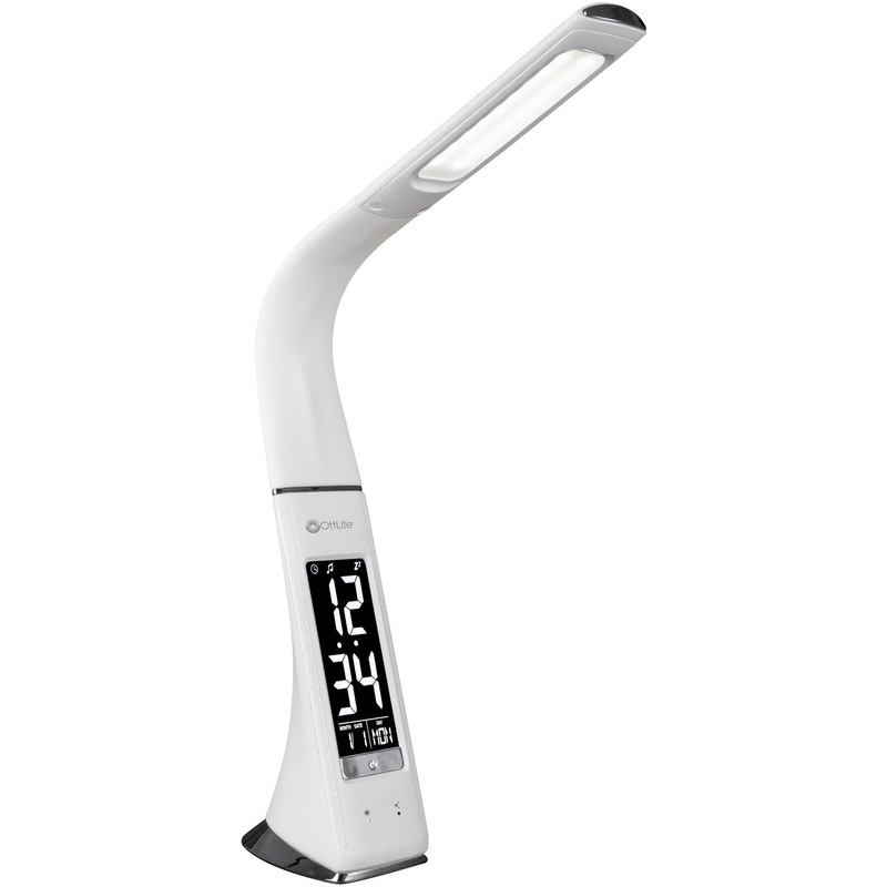 OttLite Thrive LED Desk Lamp with Clock and Sanitizing – OTTSCEY700S