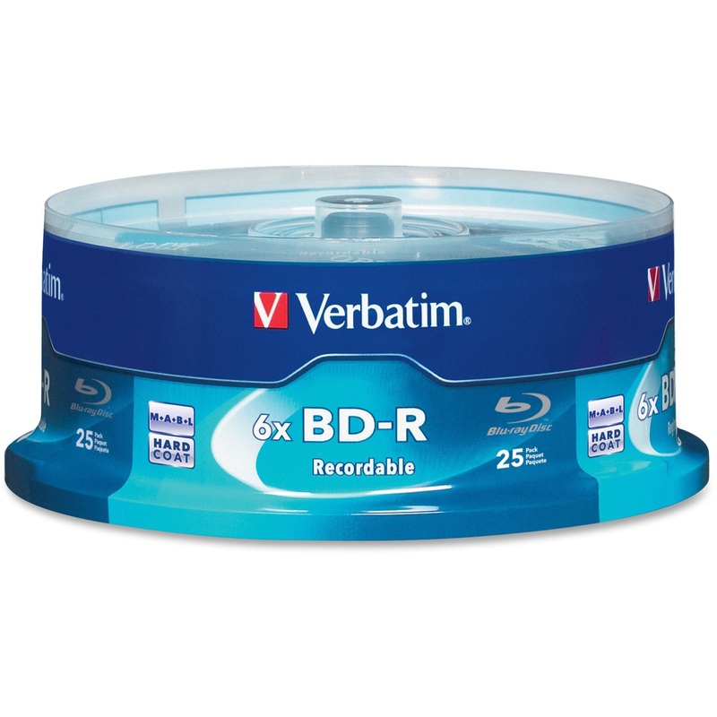 Verbatim 97457 Blu-ray Recordable Media – BD-R – 16x – 25 GB – 25 Pack Spindle – VER97457