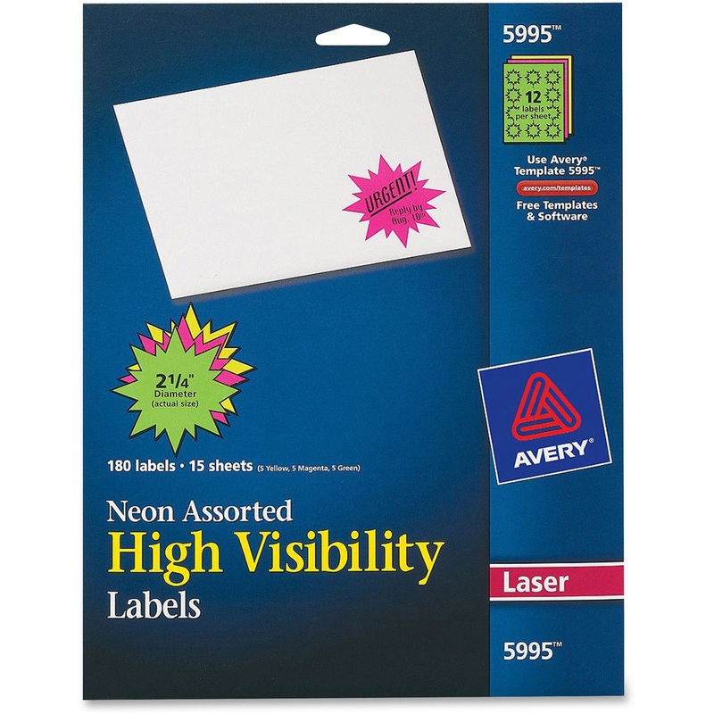 Avery Neon Burst Labels – AVE5995