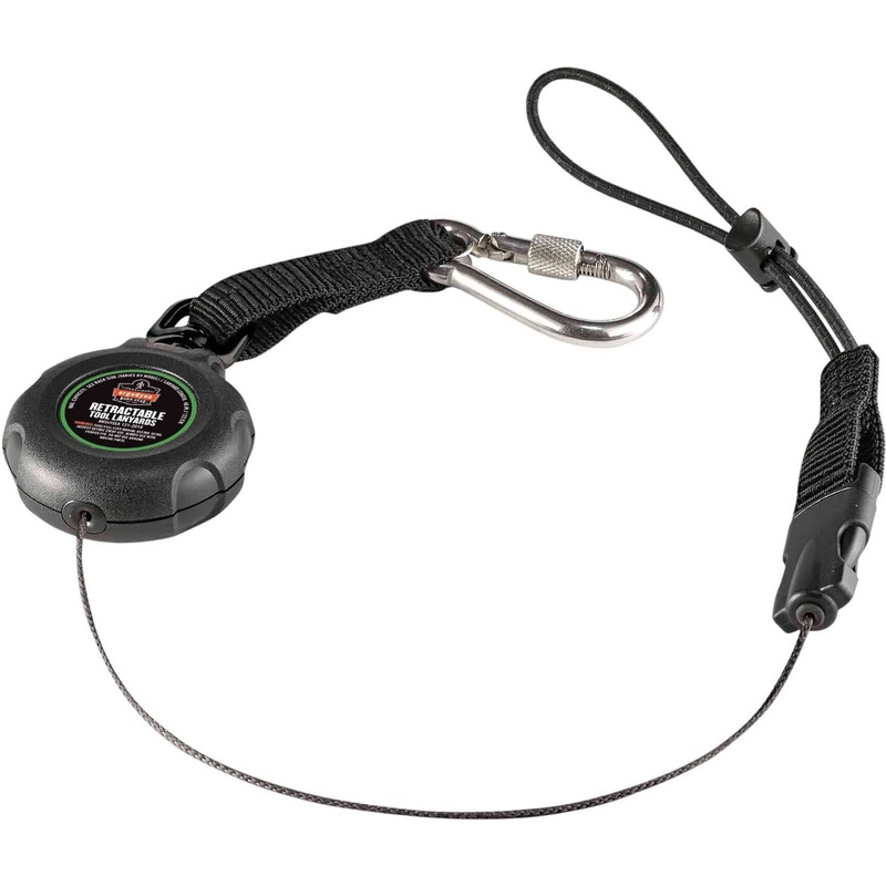 Squids 3001 Retractable Tool Lanyard w/ Carabiner and Loop Attachments – 2lbs – EGO19301