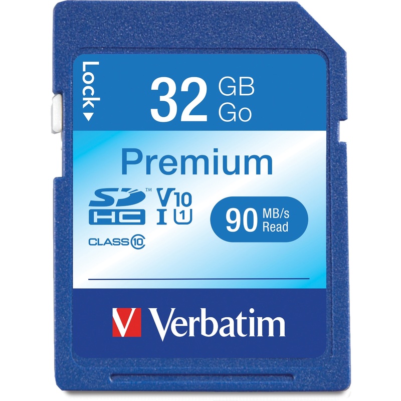 Verbatim 32GB Premium SDHC Memory Card, UHS-I Class 10 – VER96871