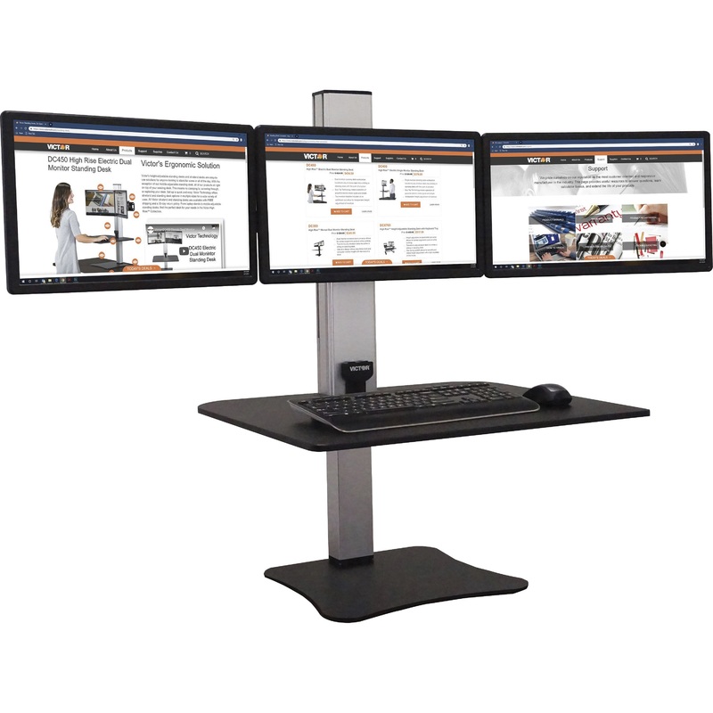 Victor High Rise Electric Triple Monitor Standing Desk – VCTDC475