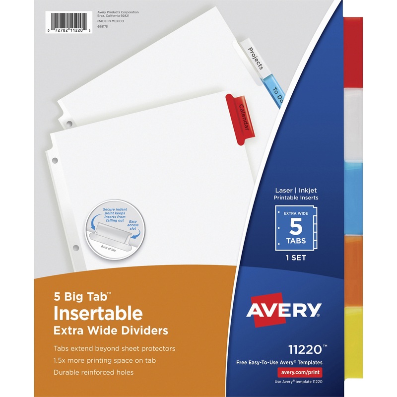 Avery Big Tab Extra-Wide Insertable Dividers – AVE11220