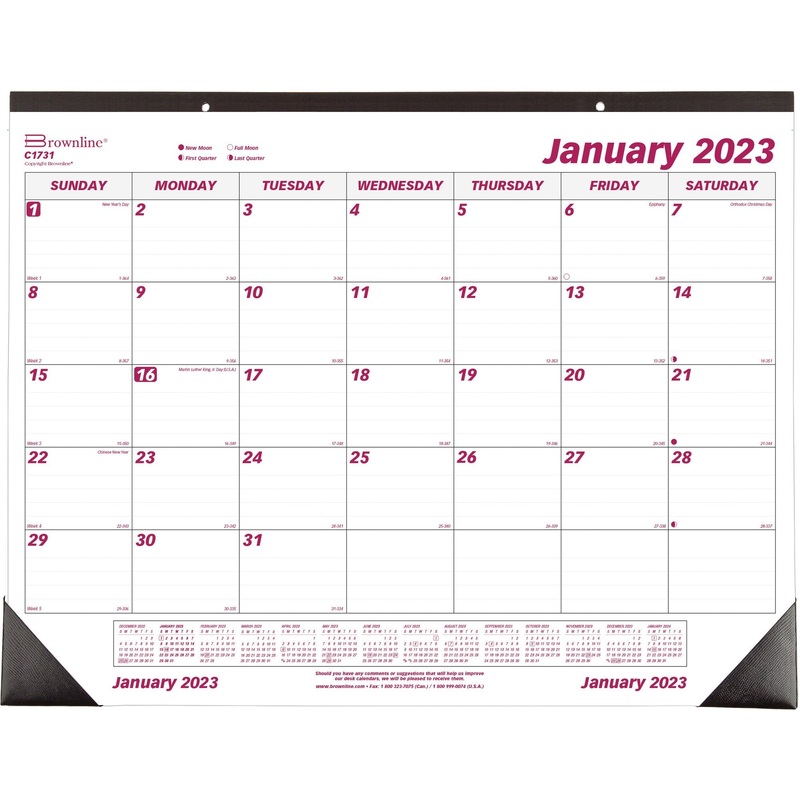 Brownline Professional Monthly Desk/Wall Calendar – REDC1731