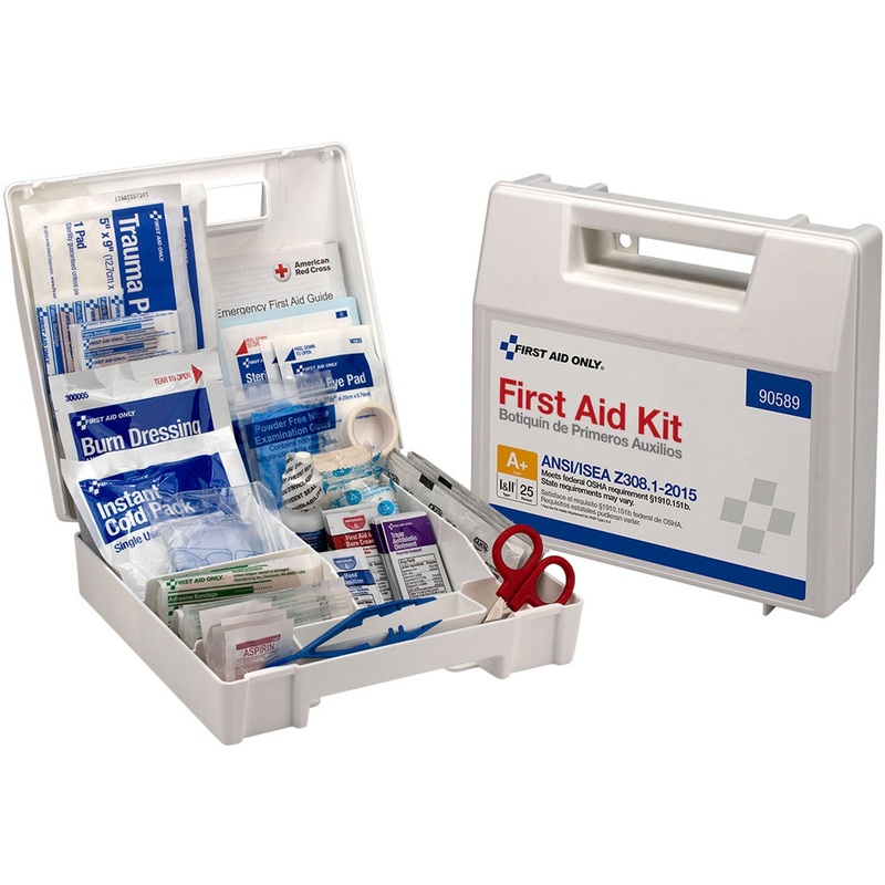 First Aid Only 25-Person Bulk Plastic First Aid Kit – ANSI Compliant – FAO90589