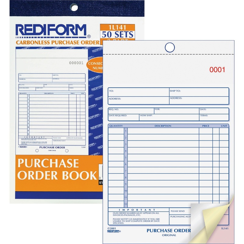 Rediform 3-Part Carbonless Purchase Order Book – RED1L141