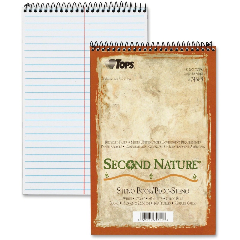 TOPS Second Nature Spiral Reporter/Steno Notebook – TOP74688