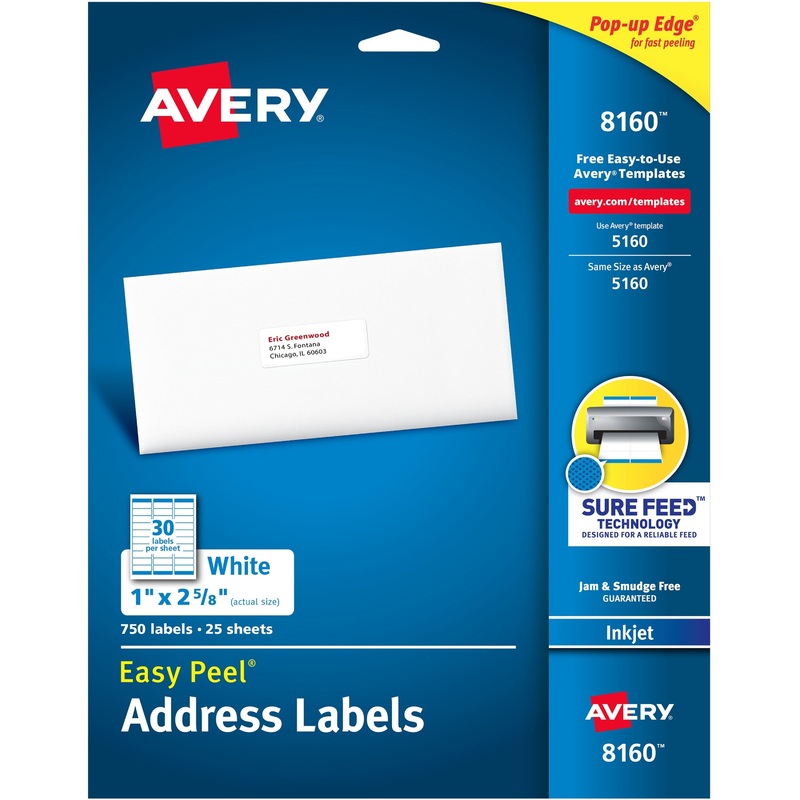 Avery Easy Peel Address Labels with Sure Feed Technology – AVE8160