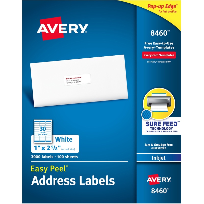 Avery Easy Peel White Inkjet Mailing Labels – AVE8460