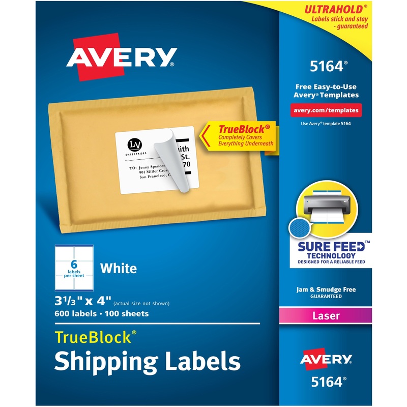 Avery Easy Peel White Shipping Labels – AVE5164