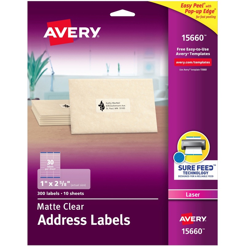 Avery Matte Address Labels – Sure Feed Technology – AVE15660