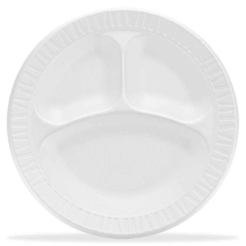 Dart Unlaminated Foam Compartment Plates – DCC9CPWCR